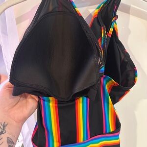 Torrid Multicolor Striped Swimsuit